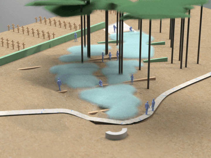 Jardin de la Paix français – « De lignes et de bleu », 2025